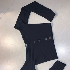 long sleeve off the shoulder crop shirt